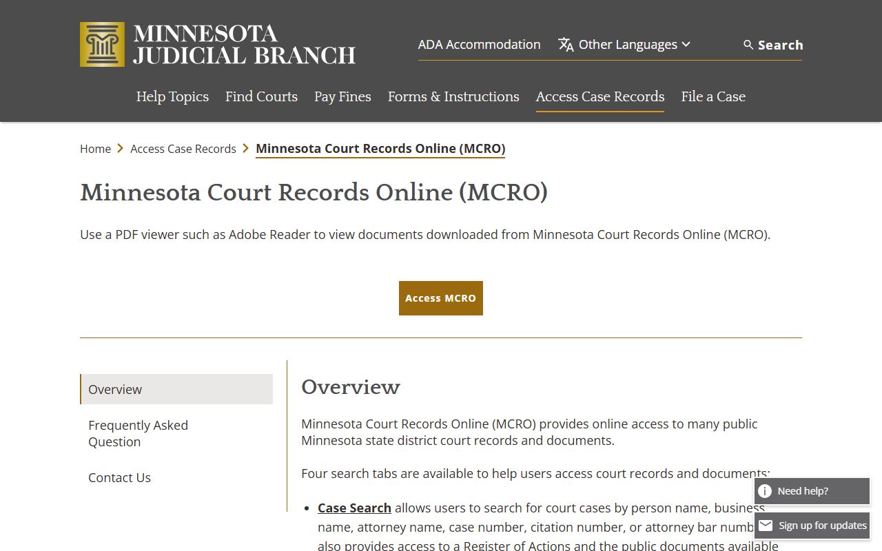 Polk County court records after arrest MCRO overview